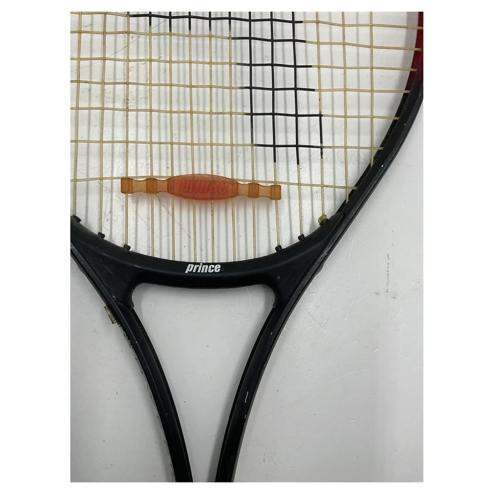 Prince Power Pro Tennis Racket Black Red Yellow with Dampener & Extra Grip